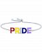 Diamond Accent Rainbow Pride Bolo Bracelet in Sterling Silver