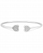 Diamond Heart Cluster Flex Bangle Bracelet (1/6 ct. t. w. ) in Sterling Silver