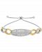 Wrapped in Love Diamond Link Bolo Bracelet (1 ct. tw) in Sterling Silver & Gold-Plate, Created for Macy's