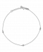 Reflective Beaded Anklet with Adjustable 1" extension in 14k White Gold