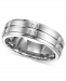 Triton Men's Diamond Wedding Band Ring in Stainless Steel (1/6 ct. t. w. )