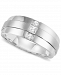 Triton Men's Three-Stone Diamond Wedding Band Ring in Stainless Steel (1/6 ct. t. w. )