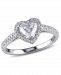Certified Diamond (7/8 ct. t. w. ) Heart-Shape Halo Engagement Ring in 14k White Gold