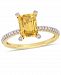 Citrine (1-1/2 ct. t. w. ) and Diamond (1/10 ct. t. w. ) Ring in 10k Yellow Gold