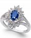 Sapphire (1 ct. t. w. ) and Diamond (1/5 ct. t. w. ) Ring in 14k White Gold