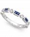 14k White Gold Sapphire (1/3 ct. t. w. ) and Diamond (1/5 ct. t. w. ) Alternating Ring