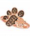 Le Vian Nude & Chocolate Diamond Paw Prints Ring (3/8 ct. t. w. ) in 14k Rose Gold