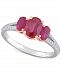 Ruby (1-1/2 ct. t. w. ) & Diamond (1/6 ct. t. w. ) Ring in 14k Rose & White Gold