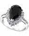 Onyx & Diamond (1/4 ct. t. w. ) Halo Ring in Sterling Silver