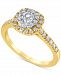 Diamond Halo Cluster Engagement Ring (3/4 ct. t. w. ) in 14k Gold