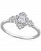Diamond Oval Floral Engagement Ring (1/4 ct. t. w. ) in 14k White Gold