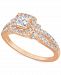 Diamond Princess Halo Engagement Ring (1 ct. t. w. ) in 14k Rose Gold