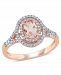 Morganite (3/4 ct. t. w. ) and Diamond (1/4 ct. t. w. ) Double Halo Ring in 14k Rose Gold