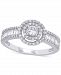 Diamond Halo Baguette Engagement Ring (3/4 ct. t. w. ) in 14k White Gold