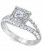 Diamond Princess Square Halo Engagement Ring (1-1/4 ct. t. w. ) in 14k White Gold
