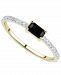 Onyx & Diamond (1/10 ct. t. w. ) Stack Ring in 14k Gold