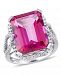 Pink Topaz (14 1/2 ct. t. w. ) and Diamond (1/2 ct. t. w. ) Ring in 14k White Gold