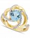Blue Topaz (2-1/3 ct. t. w. ) & White Topaz (1/4 ct. t. w. ) Swirl Statement Ring in 18k Gold-Plated Sterling Silver