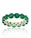 Green Cubic Zirconia Eternity Band in 14k Yellow Gold Plated Sterling Silver