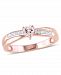 Morganite (1/4 ct. t. w) and Diamond (1/20 ct. t. w. ) Heart Ring in 18k Rose Gold Over Silver
