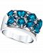 Blue Topaz (3-7/8 ct. t. w. ) & Diamond (1/20 ct. t. w. ) Multi-Shape Cluster Statement Ring in Sterling Silver
