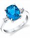 Blue Topaz (3-3/4 ct. t. w. ) & Diamond (1/20 ct. t. w. ) Diamond Statement Ring in Sterling Silver