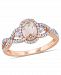 Morganite (3/4 ct. t. w. ) White Sapphire (1/20 ct. t. w. ) and Diamond (1/3 ct. t. w. ) 3-Stone Infinity Ring in 10k Rose Gold