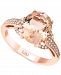 Lali Jewels Morganite (3-1/6 ct. t. w. ) & Diamond (1/8 ct. t. w. ) Ring in 14k Rose Gold
