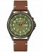 Caravelle Men's Traditional Brown Leather Strap Watch 40mm Women's Shoes