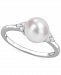Cultured Freshwater Pearl (7-1/2mm) & Cubic Zirconia Ring in Sterling Silver