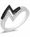 Enchanted Disney Fine Jewelry Black Diamond (1/8 ct. t. w. ) & White Diamond (1/8 ct. t. w. ) Cruella Double Lightening Bolt Ring in Sterling Silver & Black Rhodium-Plate