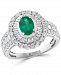 Effy Emerald (3/4 ct. t. w. ) & Diamond (3/8 ct. t. w. ) Statement Ring in 14k White Gold