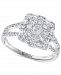 Effy Diamond Round & Baguette Halo Cluster Engagement Ring (1-1/20 ct. t. w. ) in 14k White Gold