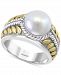 Effy Cultured Freshwater Pearl (10mm) Two-Tone Statement Ring