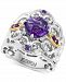 Effy Amethyst (2-7/8 ct. t. w. ) & White Sapphire (1/20 ct. t. w. ) Filigree Statement Ring in 14k Gold & Sterling Silver