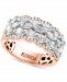 Effy Diamond Baguette Multirow Scalloped-Edge Ring (7/8 ct. t. w. ) in 14k Rose and White Gold