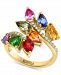 Effy Multi-Gemstone (3-7/8 ct. t. w. ) & Diamond (1/5 ct. t. w. ) Swirl Cluster Ring in 14k Gold