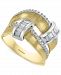 Effy Diamond Two-Row Satin Finish Statement Ring (3/4 ct. t. w. ) in 14k Gold & White Gold