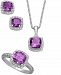 Sterling Silver Jewelry Set, Cushion Cut Amethyst Pendant, Earrings and Ring Set (4-1/3 ct. t. w. )