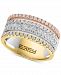 Effy Multirow Diamond Statement Ring (7/8 ct. t. w. ) in 14k Tricolor Gold