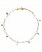 Reflective Beaded (4 mm) Anklet in 14k Yellow and White Gold