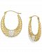 Crystal Wing Hoop Earrings in 10k Gold, 19mm