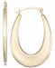 Polished Graduated Oval Hoop Earrings in 10k Gold