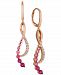 Le Vian Strawberry Layer Cake Multi-Gemstone Treble Clef Drop Earrings (1-1/4 ct. t. w. ) in 14k Rose Gold