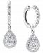 Effy Diamond Teardrop Cluster Dangle Hoop Earrings (1-1/4 ct. t. w. ) in 18k White Gold