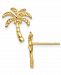 Palm Tree Stud Earrings in 14k Gold