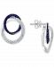 Effy Sapphire (3/8 ct. t. w. ) & Diamond (1/2 ct. t. w. ) Interlocking Ring Drop Earrings in 14k White Gold