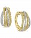 Effy Diamond Two-Tone Multirow Hoop Earrings (3/8 ct. t. w. ) in 14k Gold & White Gold