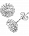 Diamond Halo Cluster Stud Earrings (1/2 ct. t. w. ) in 14k White Gold