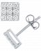 Forever Grown Diamonds Lab Grown Square Diamond Cluster Stud Earrings (1/2 ct. t. w. ) in Sterling Silver